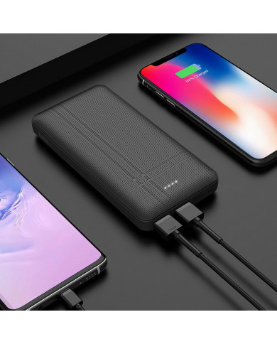 Power Bank Hoco J48 Nimble 10000mAh Ultra Slim με 2 USB 5V/2A Fast Charging και ένδειξη LED Μάυρο Power Bank Hoco J48 Nimble 10000mAh Ultra Slim με 2 USB 5V/2A Fast Charging και ένδειξη LED Μάυρο