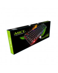Πληκτρολόγιο Ενσύρματο iMICE AK-600 USB, Φωτιζόμενο με Rainbow LED Effect, 104 Πλήκτρων, Multimedia. Μαύρο