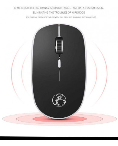 Ασύρματο Ποντίκι iMICE G-1600 1600cpi με 4 Κουμπιά και Αθόρυβη Λειτουργία Μαύρο