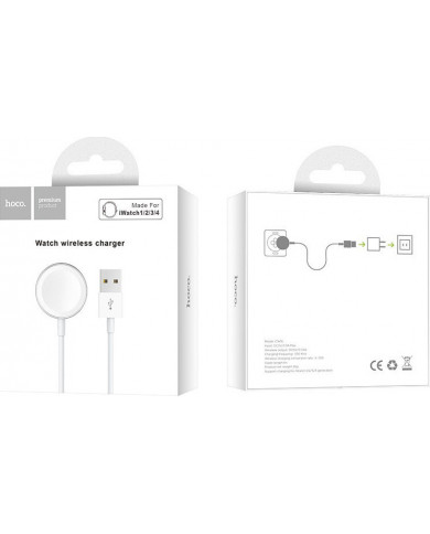 Επιτραπέζια Βάση Ασύρματης Φόρτισης Hoco CW16 5V/0.35A για iWatch 4/3/2/1 Λευκό