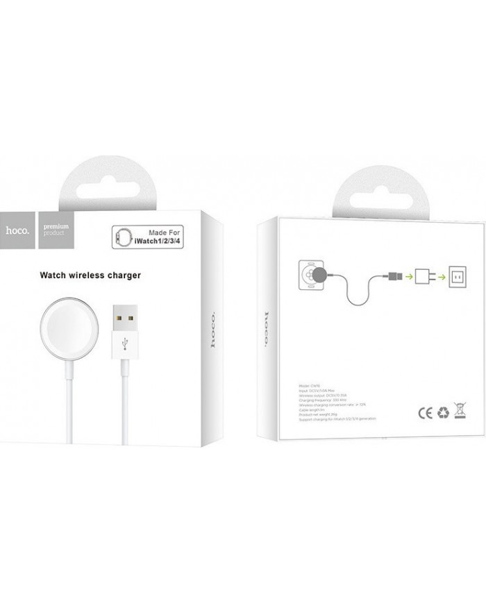 Επιτραπέζια Βάση Ασύρματης Φόρτισης Hoco CW16 5V/0.35A για iWatch 4/3/2/1 Λευκό