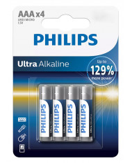 PHILIPS Ultra αλκαλικές μπαταρίες  AAA LR03 1.5V, 4τμχ