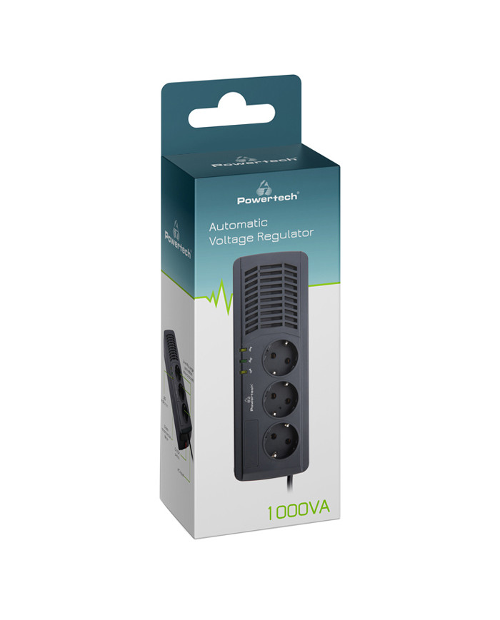 POWERTECH σταθεροποιητής ρεύματος  1000VA/500W, 3x schuko