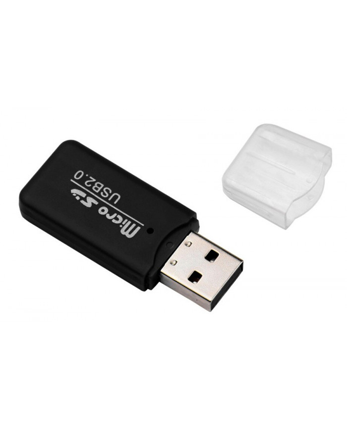 POWERTECH mini card reader , Micro SD card, μαύρος