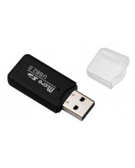 POWERTECH mini card reader , Micro SD card, μαύρος