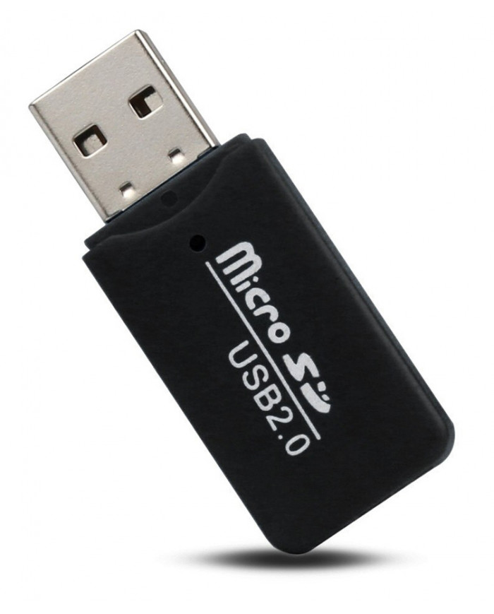 POWERTECH mini card reader , Micro SD card, μαύρος