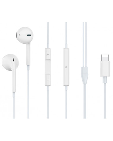 CELEBRAT earphones με μικρόφωνο G17, Lightning, 1.2m, λευκά CELEBRAT earphones με μικρόφωνο G17, Lightning, 1.2m, λευκά