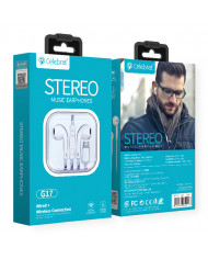 CELEBRAT earphones με μικρόφωνο G17, Lightning, 1.2m, λευκά