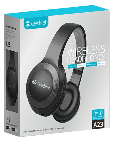 CELEBRAT headphones με μικρόφωνο A23-ΒΚ, bluetooth, 40mm, μαύρο CELEBRAT headphones με μικρόφωνο A23-ΒΚ, bluetooth, 40mm, μαύρο