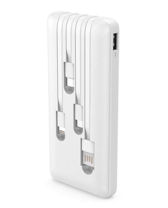 POWERTECH power bank PT-1003 10000mAh, 4x output, 10.5W, λευκό