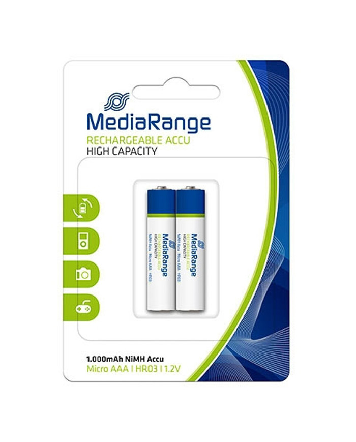 MEDIARANGE επαναφορτιζόμενες μπαταρίες Micro AAA , 1000mAh, 2τμχ