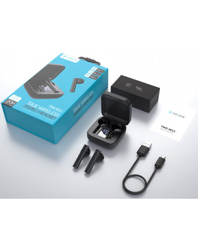CELEBRAT earphones με θήκη φόρτισης W12, True Wireless, μαύρα CELEBRAT earphones με θήκη φόρτισης W12, True Wireless, μαύρα