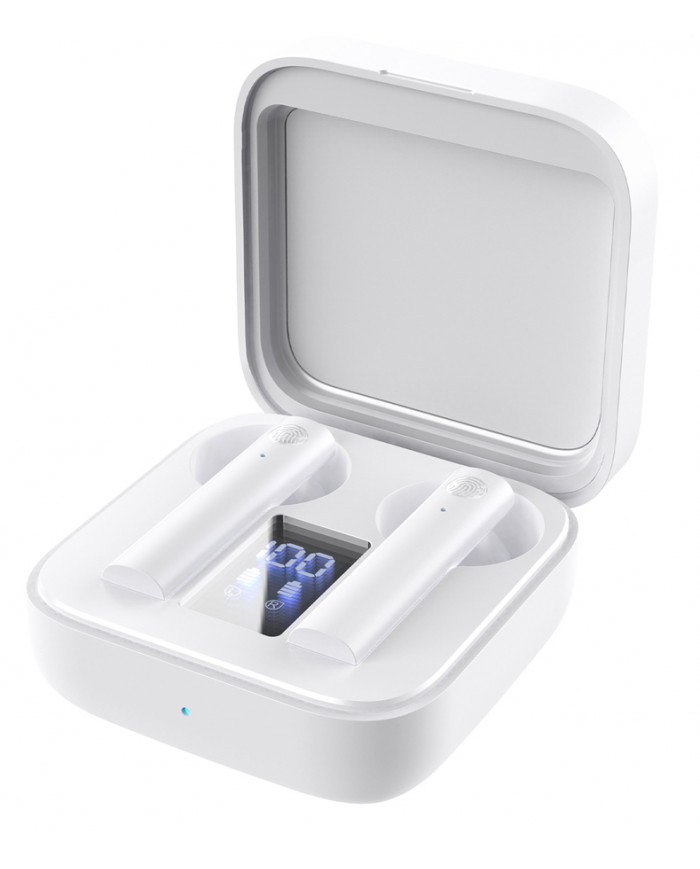 CELEBRAT earphones με θήκη φόρτισης W12, True Wireless, λευκά