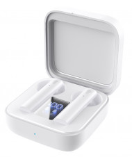 CELEBRAT earphones με θήκη φόρτισης W12, True Wireless, λευκά