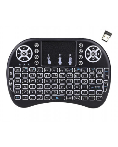 Πληκτρολόγιο και Τηλεχειριστήριο Wireless   για Smartphone, Tablet, PC, και SmartTV Μαύρο Με Φωτιζόμενα πλήκτρα