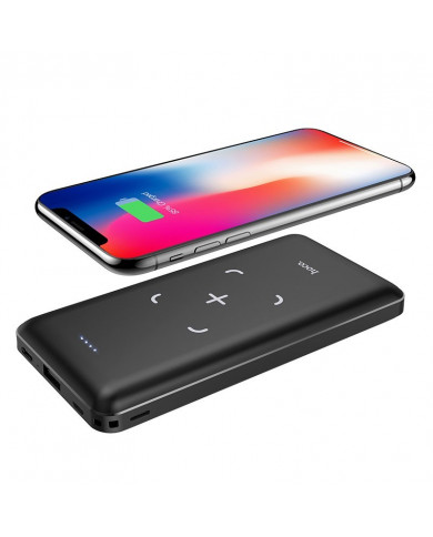 Power Bank Hoco J50 Surf 10000mAh με Ασύρματη Φόρτιση και USB-A με Οθόνη Led Μαύρο Power Bank Hoco J50 Surf 10000mAh με Ασύρματη Φόρτιση και USB-A με Οθόνη Led Μαύρο