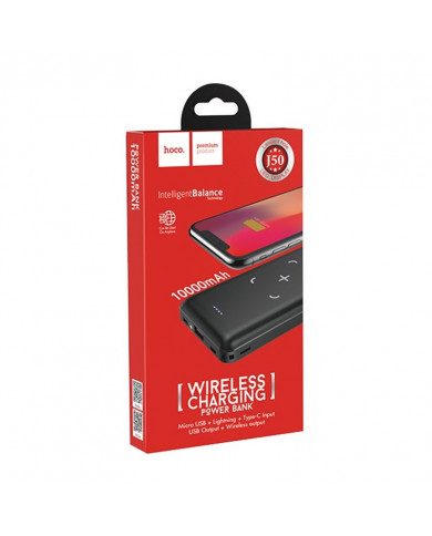 Power Bank Hoco J50 Surf 10000mAh με Ασύρματη Φόρτιση και USB-A με Οθόνη Led Μαύρο Power Bank Hoco J50 Surf 10000mAh με Ασύρματη Φόρτιση και USB-A με Οθόνη Led Μαύρο