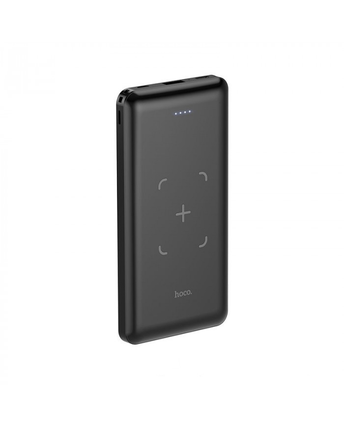 Power Bank Hoco J50 Surf 10000mAh με Ασύρματη Φόρτιση και USB-A με Οθόνη Led Μαύρο