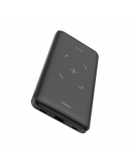 Power Bank Hoco J50 Surf 10000mAh με Ασύρματη Φόρτιση και USB-A με Οθόνη Led Μαύρο