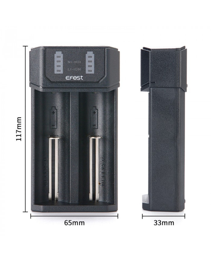 Φορτιστής Μπαταριών Efest Mega Βιομηχανικού Τύπου και AAAA /AAA/AA /A/SC/C/F6 2 Θέσεων με Ένδειξη Επιπέδου Φόρτισης
