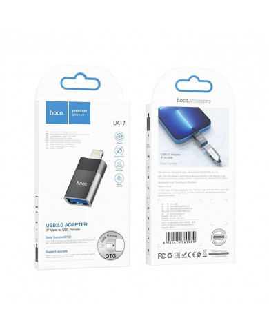 Αντάπτορας Hoco UA17 USB2.0 Lighting σε USB-A Μαύρο