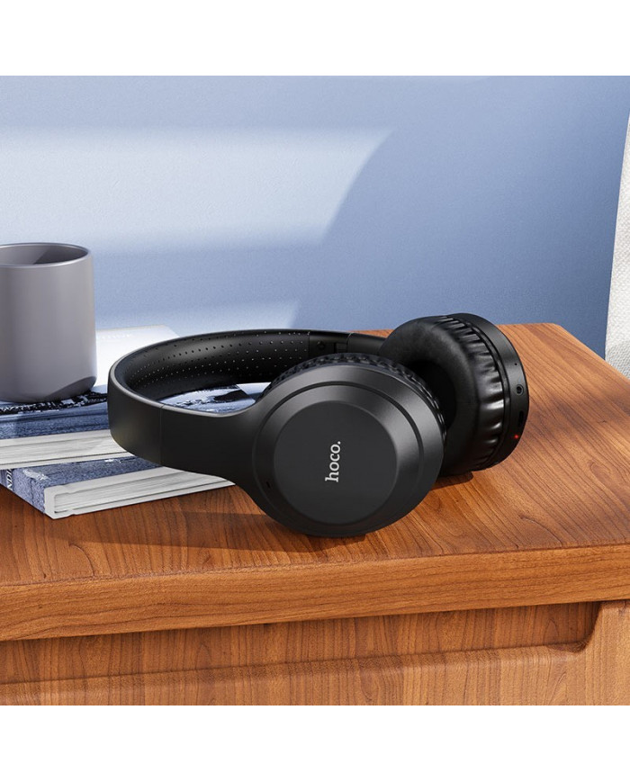 Wireless Ακουστικά Stereo Hoco W30 Fun Μove V5.0 Μαύρα με Μικρόφωνο, υποδοχή Micro SD, AUX & Πλήκτρα Ελέγχου