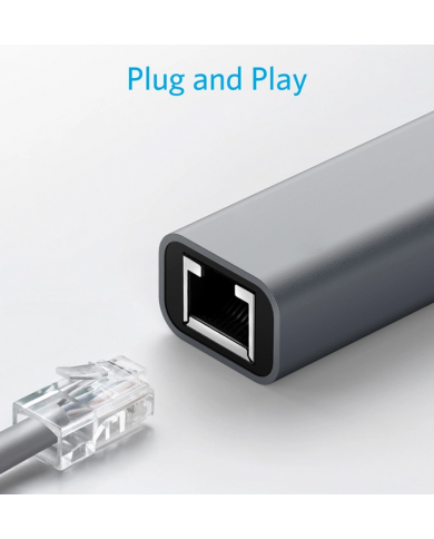 POWERTECH converter USB Type-C σε ethernet RJ45 , 1000M, γκρι POWERTECH converter USB Type-C σε ethernet RJ45 , 1000M, γκρι