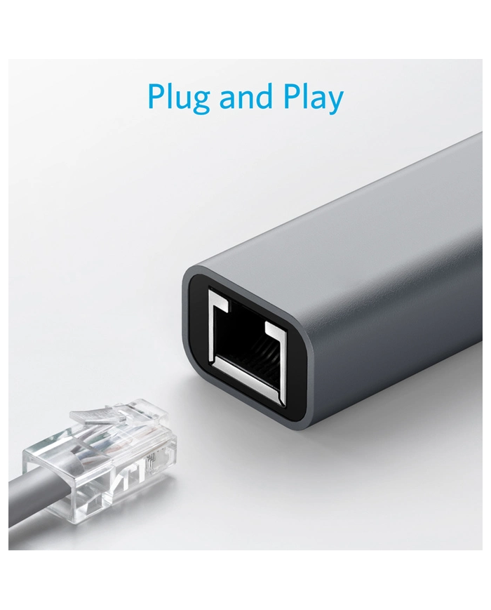 POWERTECH converter USB Type-C σε ethernet RJ45 , 1000M, γκρι