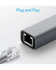 POWERTECH converter USB Type-C σε ethernet RJ45 , 1000M, γκρι