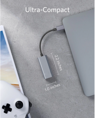 POWERTECH converter USB Type-C σε ethernet RJ45 , 1000M, γκρι