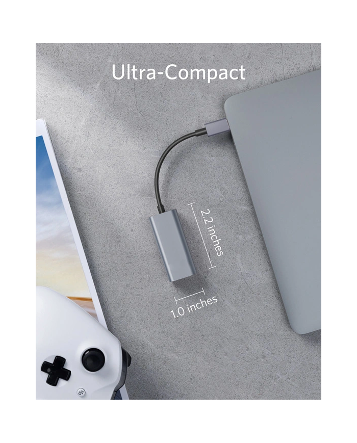 POWERTECH converter USB Type-C σε ethernet RJ45 , 1000M, γκρι