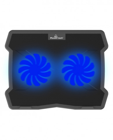 POWERTECH Βάση & ψύξη laptop  έως 17", 2x 120mm fan, LED, μαύρο
