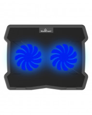 POWERTECH Βάση & ψύξη laptop  έως 17", 2x 120mm fan, LED, μαύρο