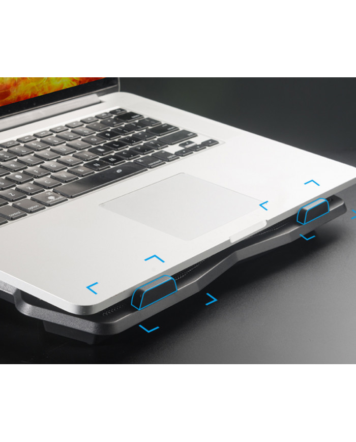 POWERTECH Βάση & ψύξη laptop  έως 17", 2x 120mm fan, LED, μαύρο