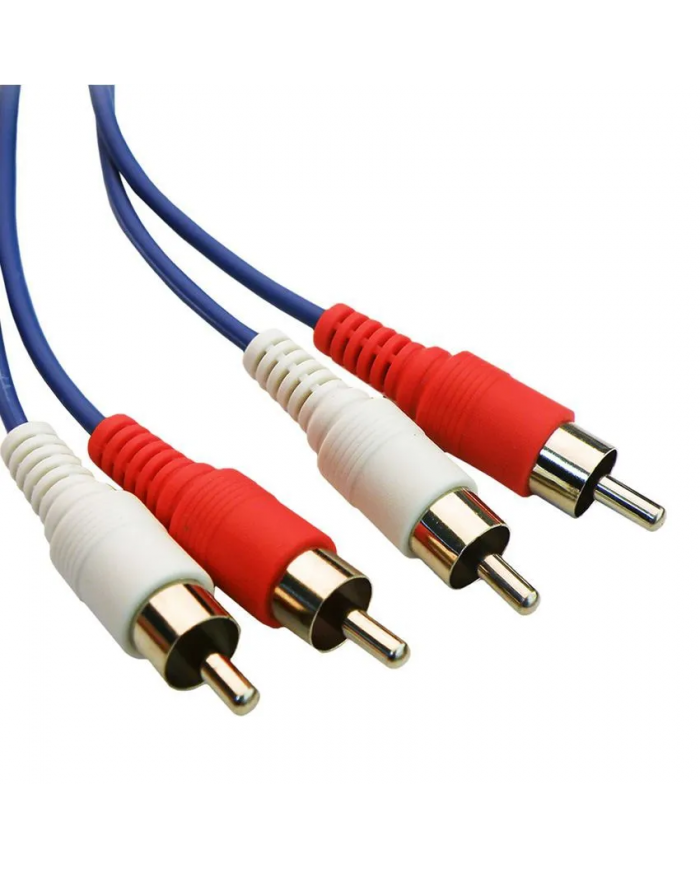 POWERTECH καλώδιο 2x RCA σε 2x RCA , 1.5m, μπλε