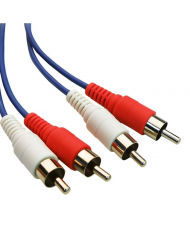 POWERTECH καλώδιο 2x RCA σε 2x RCA , 3m, μπλε