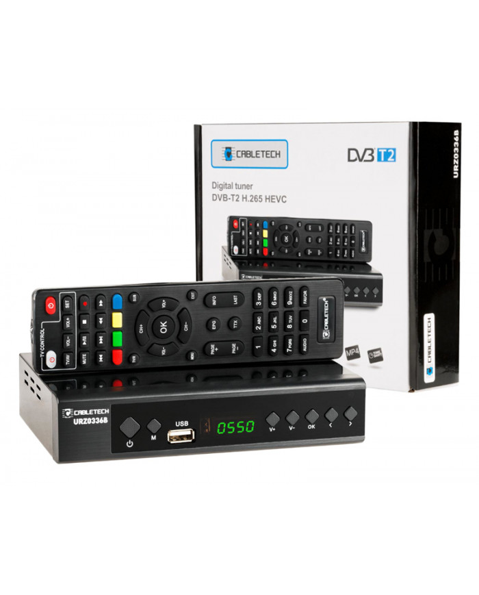 CABLETECH ψηφιακός δέκτης με τηλεχειριστήριο , DVB-T2 HEVC H.265