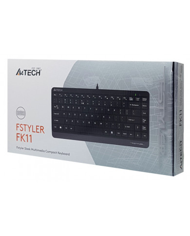 A4TECH ενσύρματο πληκτρολόγιο Fstyler FK11, ΕΝ/GR, μαύρο