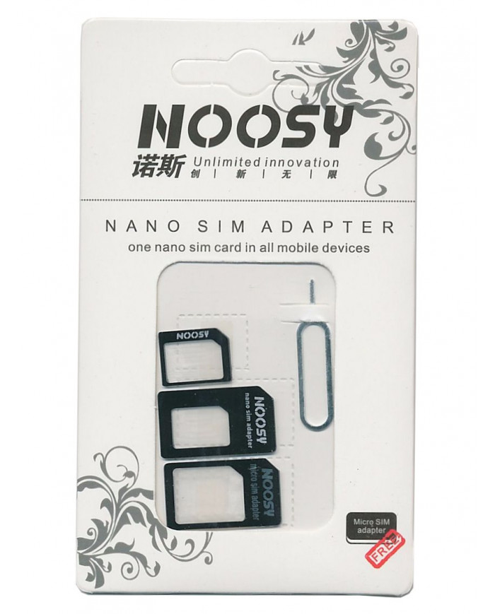 NOOSY Nano SIM & Micro SIM Adapter Set, μαύρο NOOSY Nano SIM & Micro SIM Adapter Set, μαύρο