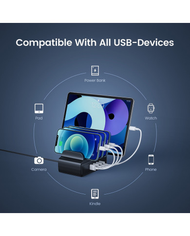 ORICO USB σταθμός φόρτισης , 4x USB, 30W, μαύρος ORICO USB σταθμός φόρτισης , 4x USB, 30W, μαύρος