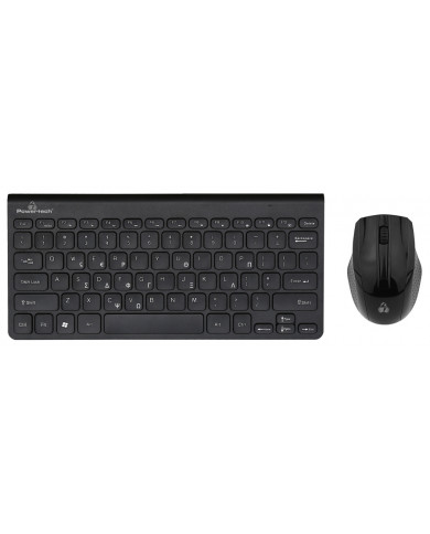 POWERTECH set ποντίκι & πληκτρολόγιο PT-940, ασύρματο, 1200dpi, μαύρο