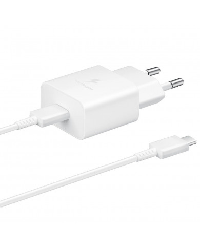 Φορτιστής Ταξιδίου Samsung Fast Charging Original 15W με Καλώδιο USB-C σε USB-C Λευκό Φορτιστής Ταξιδίου Samsung Fast Charging Original 15W με Καλώδιο USB-C σε USB-C Λευκό