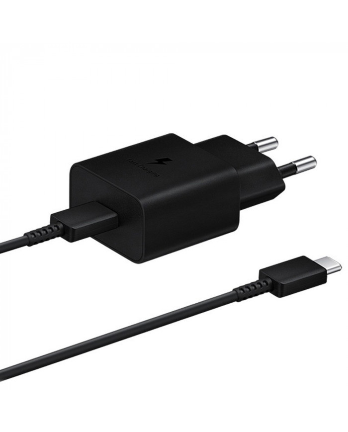 Φορτιστής Ταξιδίου Samsung Fast Charging Original 15W με Καλώδιο USB-C σε USB-C Μαύρο