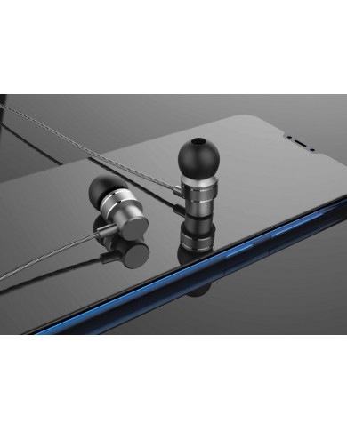 Hands Free Lenovo HF118 Earphones Stereo 3.5mm με Μικρόφωνο και Πλήκτρα Λειτουργίας. Μεταλλικό Μαύρο