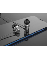 Hands Free Lenovo HF118 Earphones Stereo 3.5mm με Μικρόφωνο και Πλήκτρα Λειτουργίας. Μεταλλικό Μαύρο