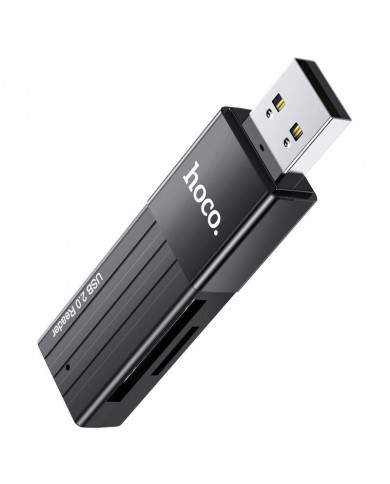 Αναγνώστης Κάρτας Μνήμης Hoco HB20 Mindful 2 σε 1 USB 2.0 έως 480Mbps και 2TB για Micro SD και SD Μαύρος Αναγνώστης Κάρτας Μνήμης Hoco HB20 Mindful 2 σε 1 USB 2.0 έως 480Mbps και 2TB για Micro SD και SD Μαύρος