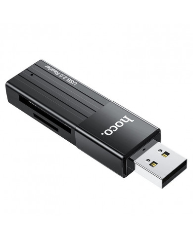 Αναγνώστης Κάρτας Μνήμης Hoco HB20 Mindful 2 σε 1 USB 2.0 έως 480Mbps και 2TB για Micro SD και SD Μαύρος Αναγνώστης Κάρτας Μνήμης Hoco HB20 Mindful 2 σε 1 USB 2.0 έως 480Mbps και 2TB για Micro SD και SD Μαύρος