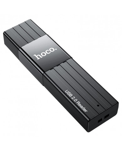 Αναγνώστης Κάρτας Μνήμης Hoco HB20 Mindful 2 σε 1 USB 2.0 έως 480Mbps και 2TB για Micro SD και SD Μαύρος Αναγνώστης Κάρτας Μνήμης Hoco HB20 Mindful 2 σε 1 USB 2.0 έως 480Mbps και 2TB για Micro SD και SD Μαύρος