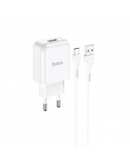 Φορτιστής  Hoco N2 Vigour με USB 5V 2.0A και Καλώδιο USB σε USB-C 3.0A 1μ Μαύρο