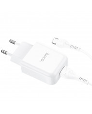 Φορτιστής  Hoco N2 Vigour με USB 5V 2.0A και Καλώδιο USB σε USB-C 3.0A 1μ Λευκό
